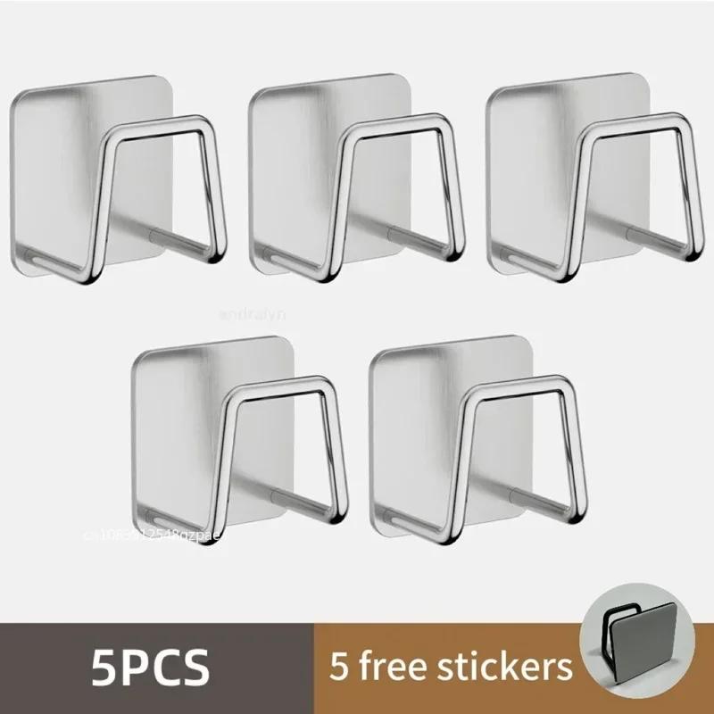 Stainless Steel Sink Sponge Rack Clip-On Drain Holder for Sponge Steel Wire Ball and Dishcloth Kitchen Supplies 1/3/6pcs
