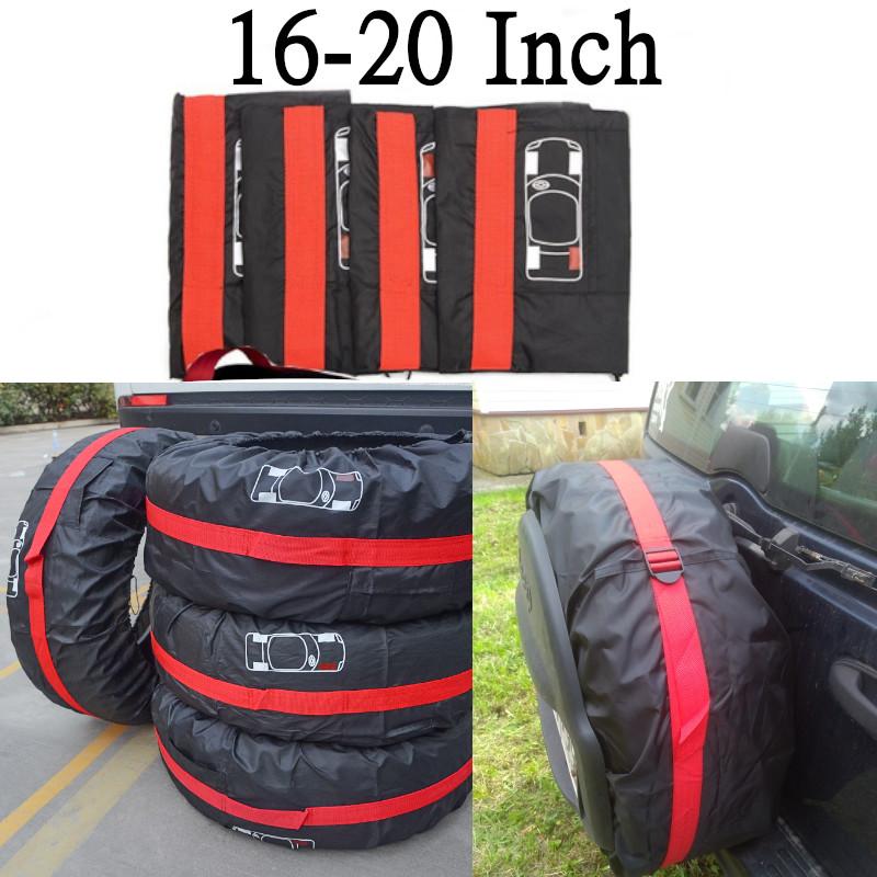 4Pcs Universal 13-16 16-20inch Car SUV Tire Cover Case Spare Tire Wheel Bag Auto Tyre Wheel Protector Polyester Oxford Cloth
