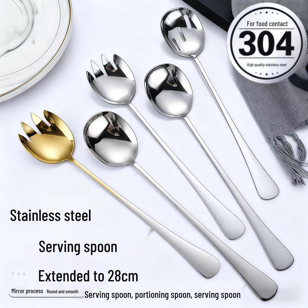 Stainless Steel Long-Handle Buffet and Rice Cooker Serving Spoon