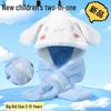 Kuromi My Melody Cinnamoroll Kids' Integrated Hat-Scarf: Cute, Warm Winter Accessory