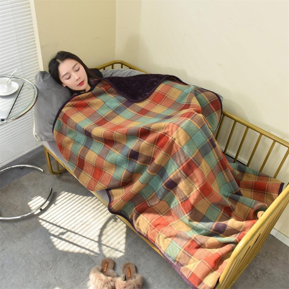 Flannel Multi-function Shawl Blanket Keep Warm Lazy Casual Office Blanket  for Women and Office Use