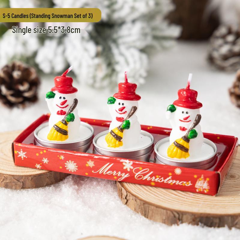 Christmas Eve Snowman Candle Decoration for Window Display