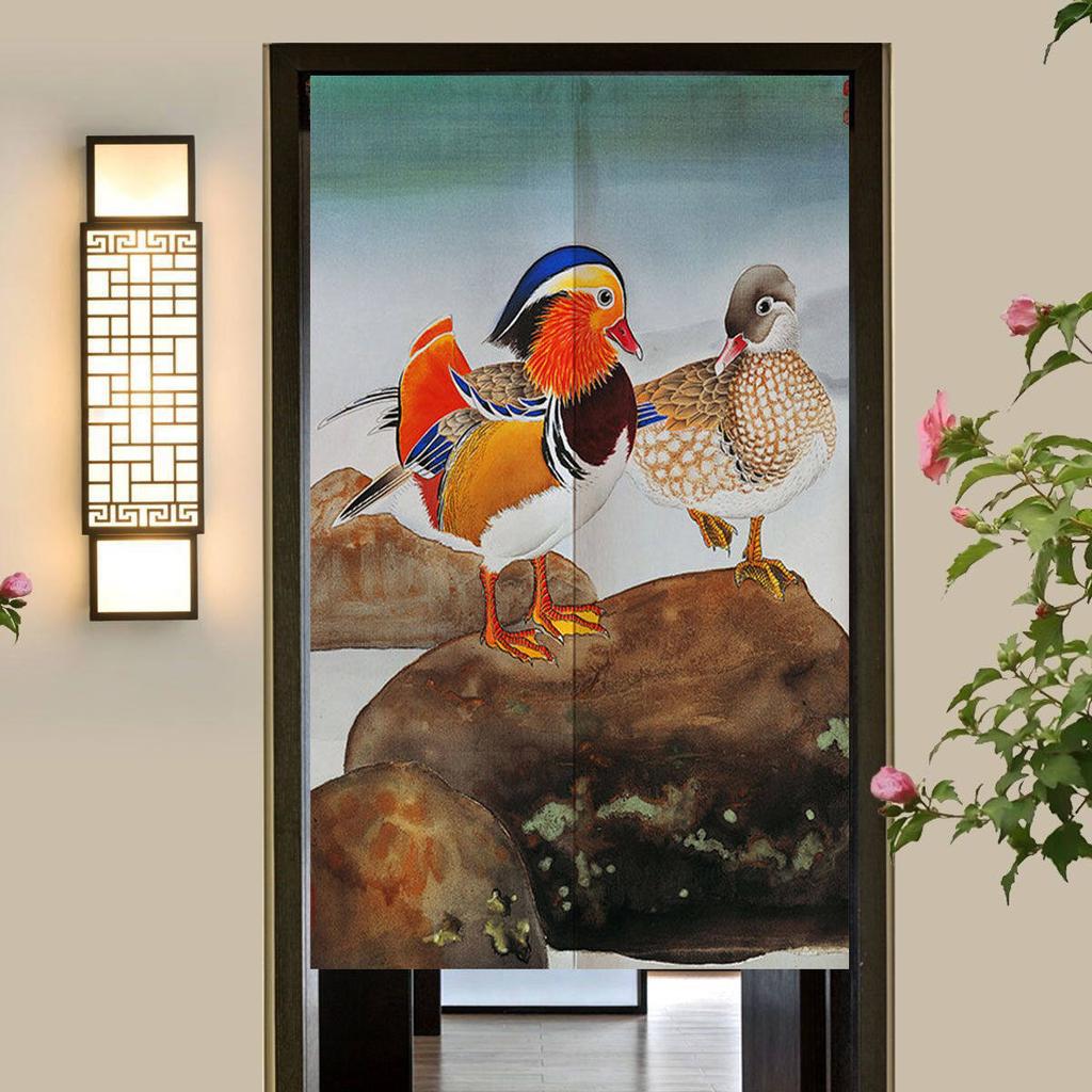 VIKAMA Chinese-style Twin-Door Curtain Restaurant Guesthouse Semi-Curtain Kitchen Bedroom Partition Curtain Home Decoration