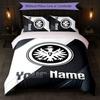 Eintracht Frankfurt Custom Name Text Bedding Set 1 Duvet Cover+2 Pillowcases Soccer Logo Personalized Gift For Special Occasion Bedroom Decor