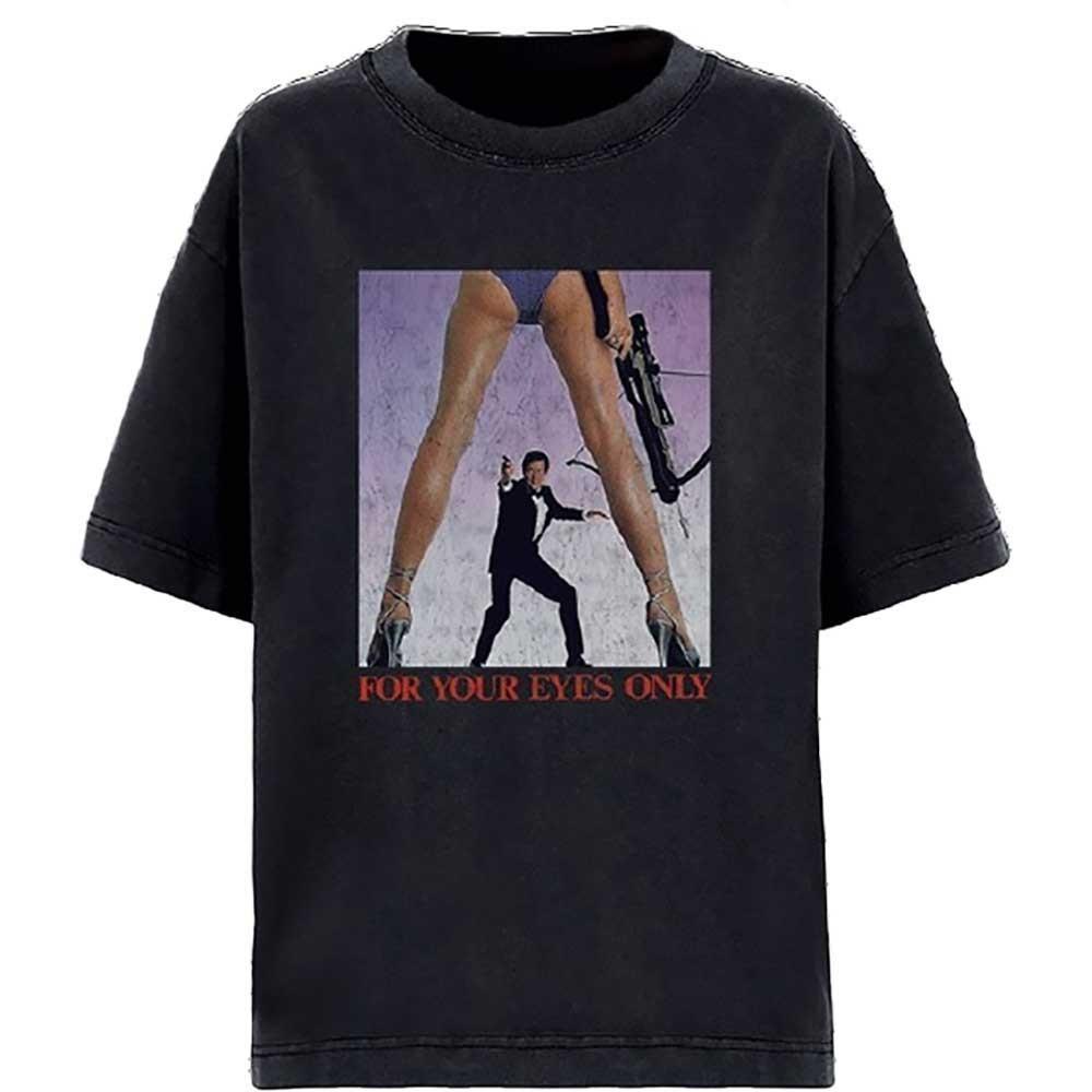 

James Bond 007 T Shirt For Your Eyes Only new Official Mens Black Unisex T-Shirt S