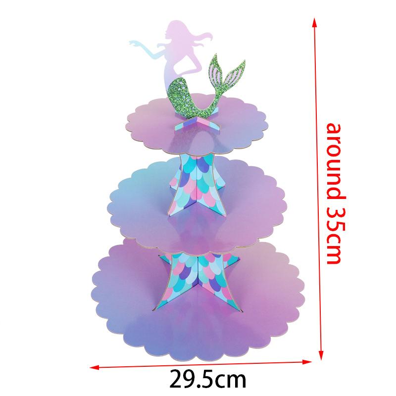 Mermaid Cake Stand Rack Under The Sea Mermaid 1st Birthday Party Decoration Cupcake Holder Girl Little Mermaid Baby Shower Party