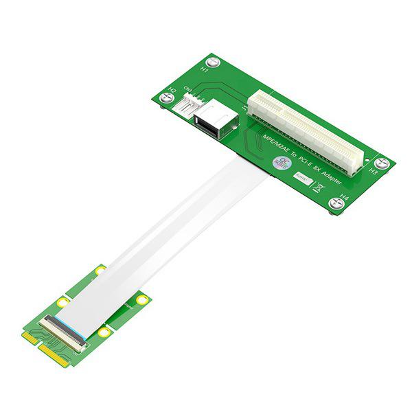 Green PCB Mini PCI-E to 8X PCI-E Extension Cable Set