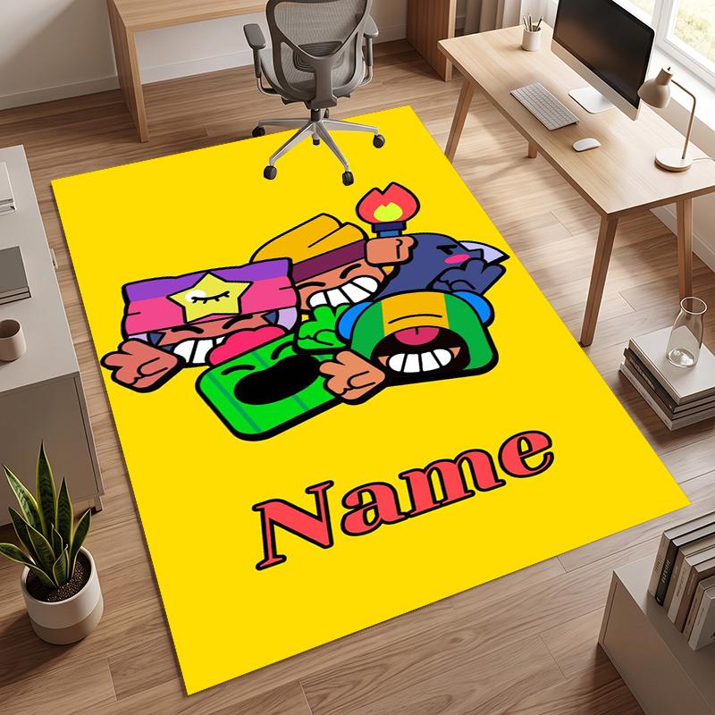 Brawl Stars (5) Personalized Name Office Carpet Stylish Decor for Living Room Bedroom Kitchen
