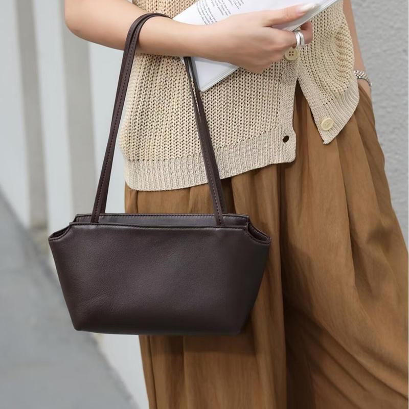 Echt Leer Dames Onderarmtas Klassieke High-End Luxe Schoudertas Europese Amerikaanse Eenvoudige Effen Kleur Fashi Handtas