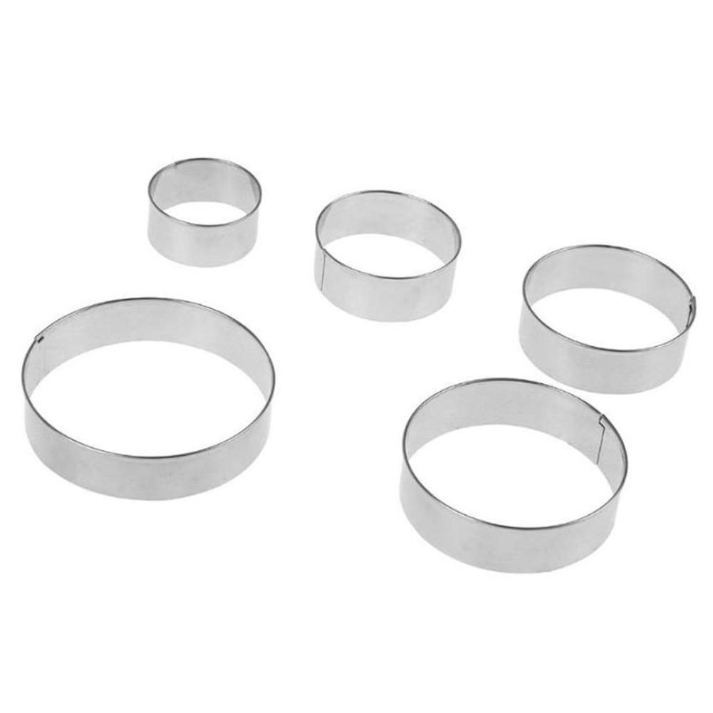5Pcs Stainless Steel Round Cookie Cutters Pie Press Cookie DIY Dumplings Skin Cutting Tools Kitchen Accessories
