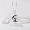 Moon Cat Brass-Plated White Gold Necklace