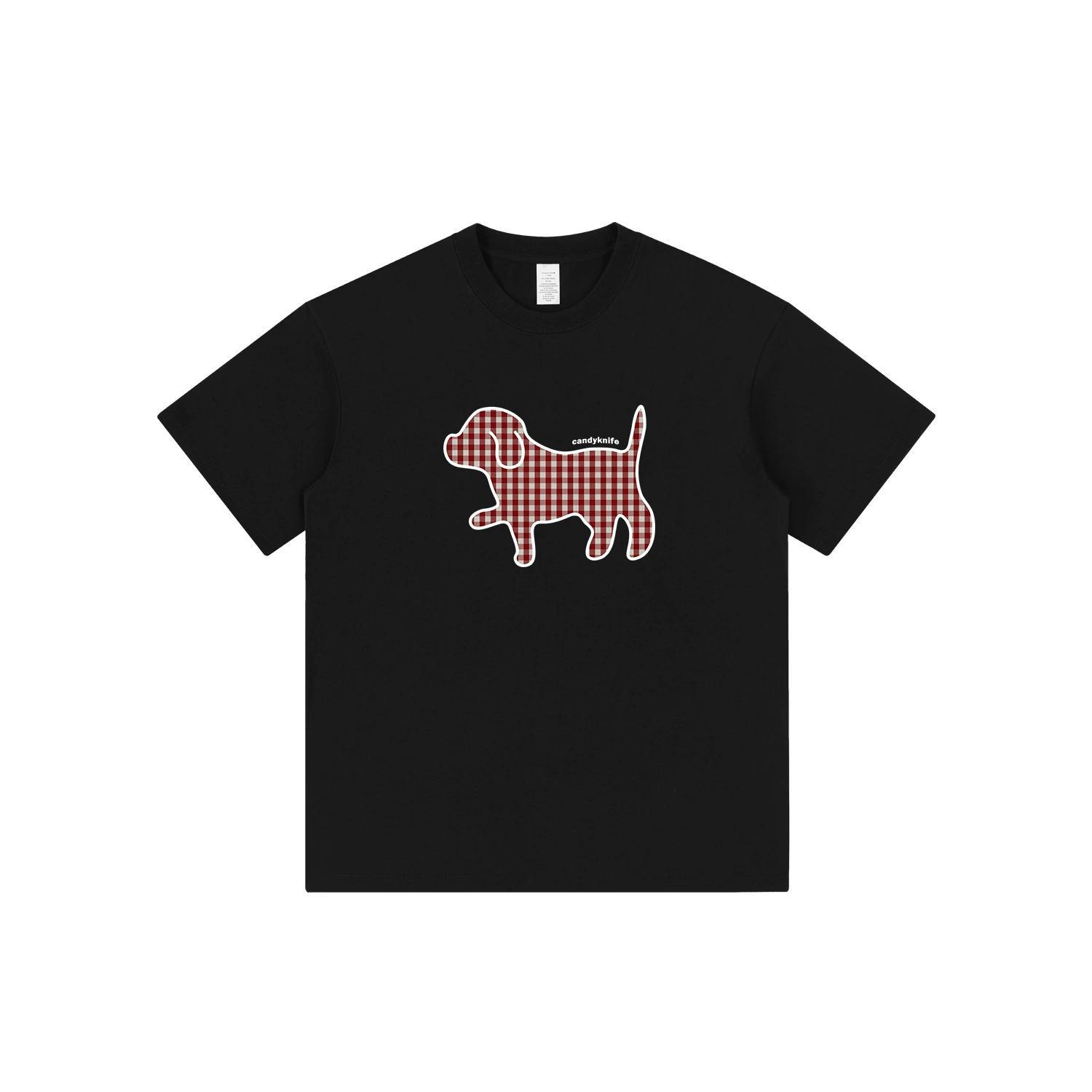 

2025 Fashion Puppy Printed Short Sleeve Cotton T-Shirt Loose Fashion Comfortable Youthful Popularity Vibrant Daily Kpop Kawaii S