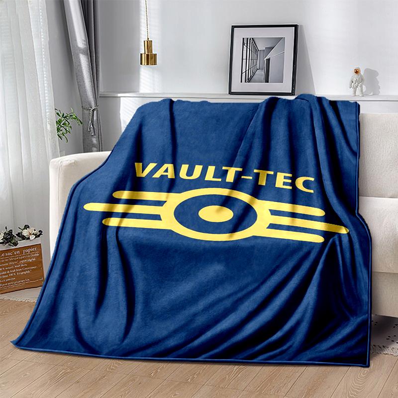 Vault-Tec Flannel Blanket Soft All-Season Throw, Design for Camping, Car Travel, Hiking Sofa, Bed, Office Perfect Gift for Parties
