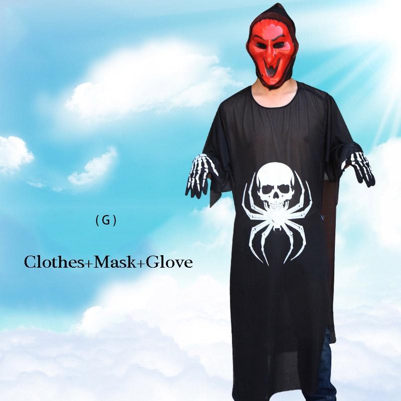 Premium Quality Halloween Costume Masquerade With Human Skeleton Ghost And Devil Mask
