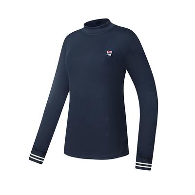 Tennis Schlicht Klassisch Lässig Bequem Vielseitig Slim Fit Langarm T-Shirt Damen Oberteile Blau A11W543218FBU