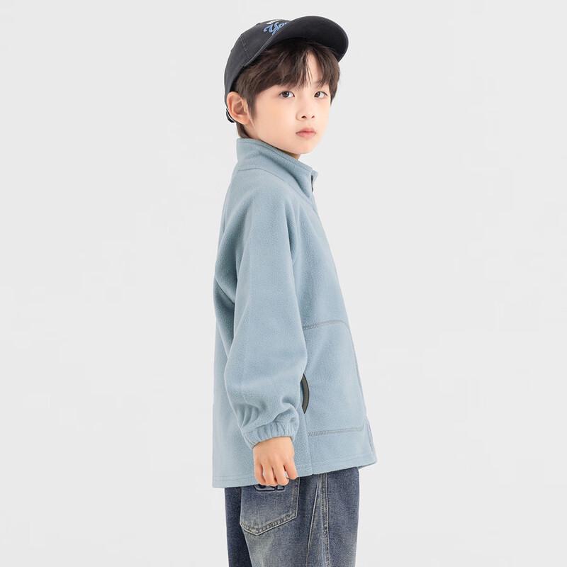 Dodoja Boys' Color-Block Stand Collar Fleece Cardigan