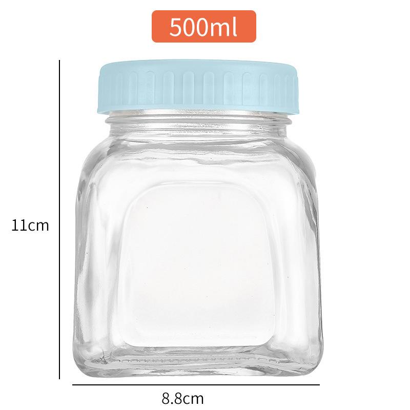 Macaron Color Series Glass Storage Jar - Sealed Container for Candy, Dried Fruit, Honey