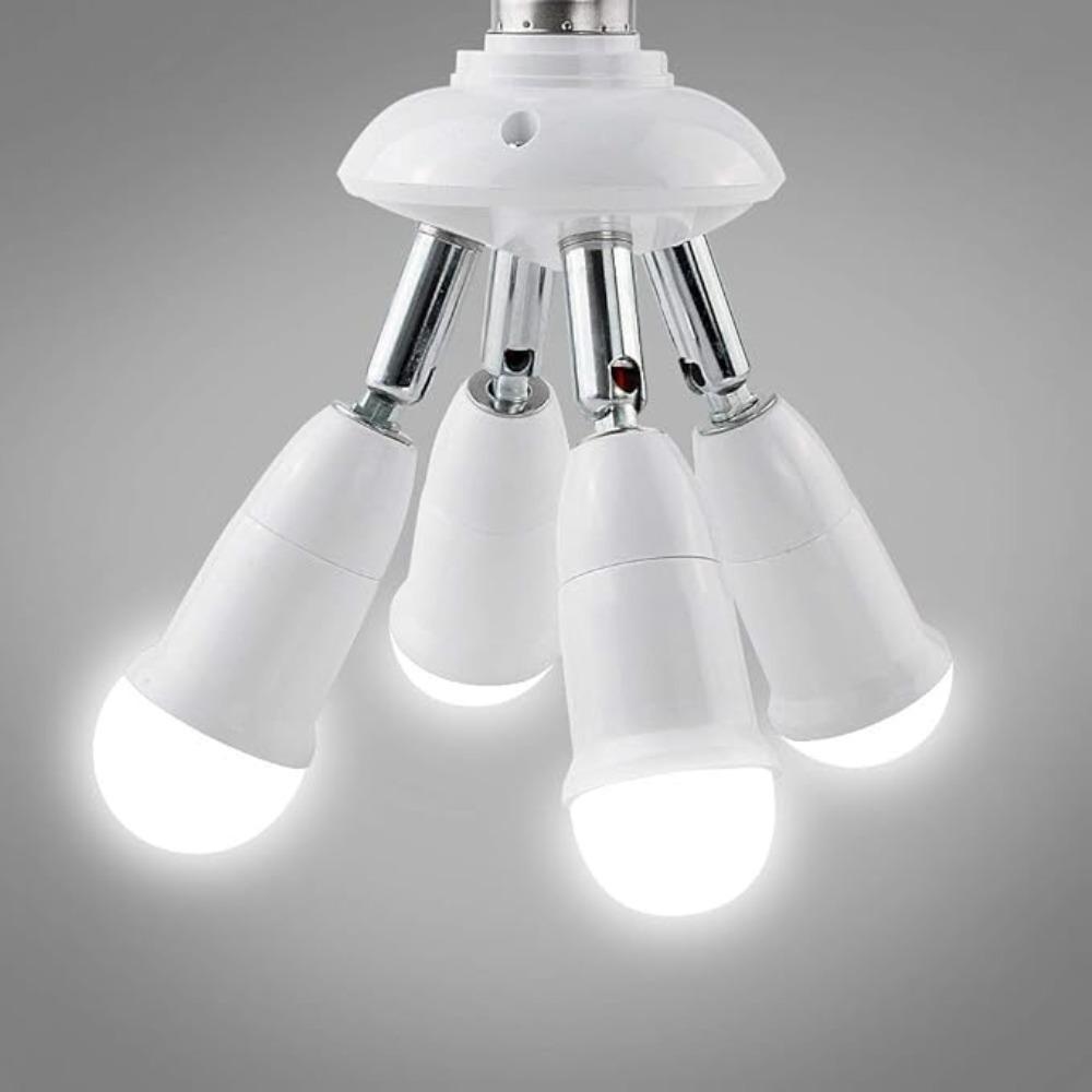 1pcs White Holder Socket Splitter Lamp Base E27 Splitter 3 Heads Adjustable E27 To E27 Base LED Bulb Adapter Converter Lamp