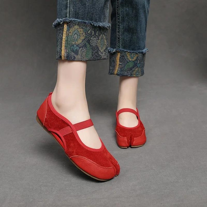 Fashion Cross Strap Tabi Hollow Flat Shoes Women Mary Jane Slip-on Split Toe Ballet Flats Trainers 2025 Summer Outdoor Walking Sneakers