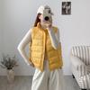 Autumn and Winter New Women's Fashion Warm Down Cotton Vest Foreign Style Stand-up Collar Puff Cotton Vest