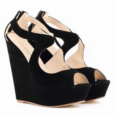Summer Women Sandals New Elegant Ladies Ankle Strap Platform Wedges Sandal Sexy Pumps Peep Toe High Heels Wedding Shoes