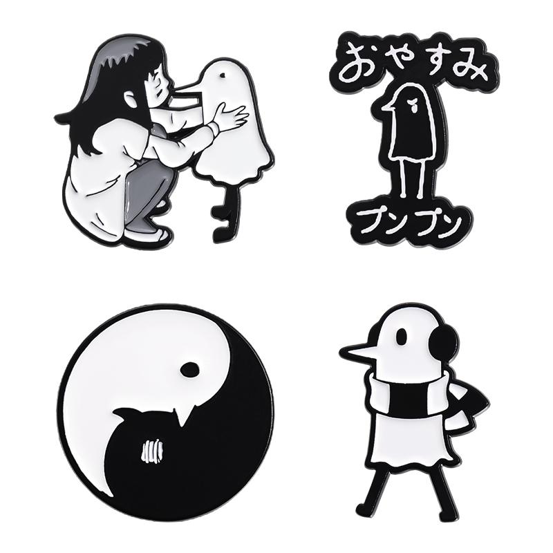 3-6 Pcs/set Anime TV Movies Enamel Pins Horror Movie Characters Brooches Lapel Badges Jewelry Gift for Fans Friends