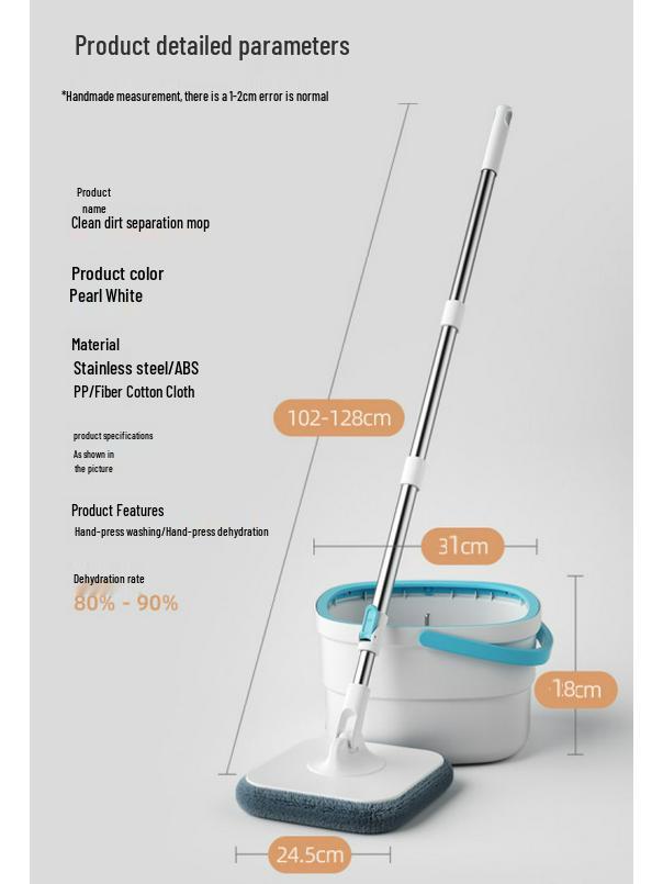 Hands-Free Rotating Mop with Clean and Dirty Water Separation - The Perfect Household Cleaning Companion