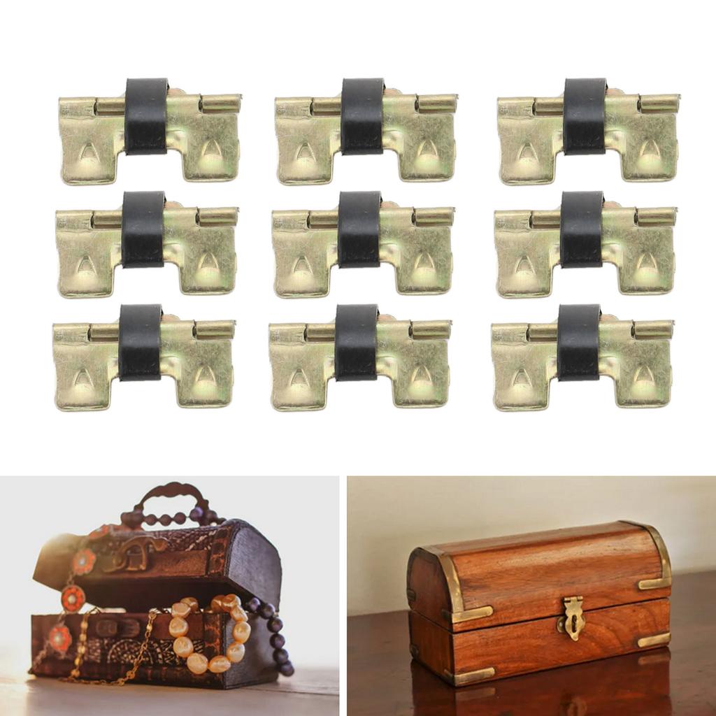 100 Pcs Spring Hinge Sturdy Iron Self Closing Spring Loaded Hinge for Glasses Case Jewelry Box