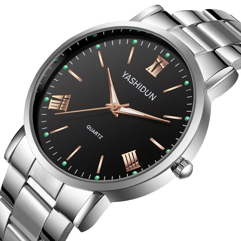 Luminous Quartz Watches: Stylish Men's, Women's & Couple's Waterproof Designs with Steel or Leather Bands