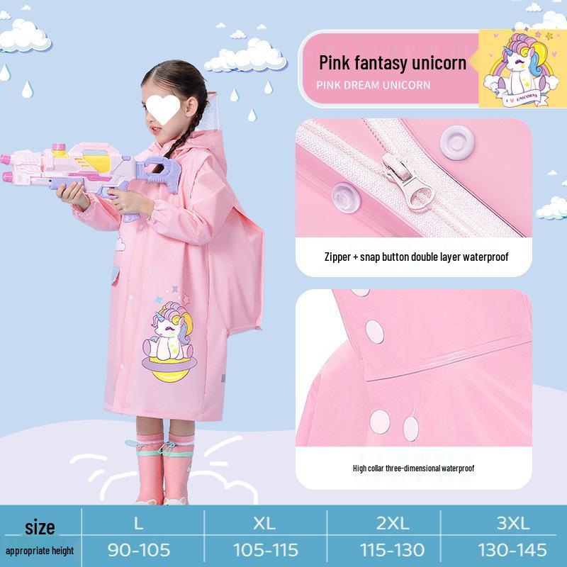 Kids' Raincoat with Schoolbag Space - Waterproof for Boys & Girls