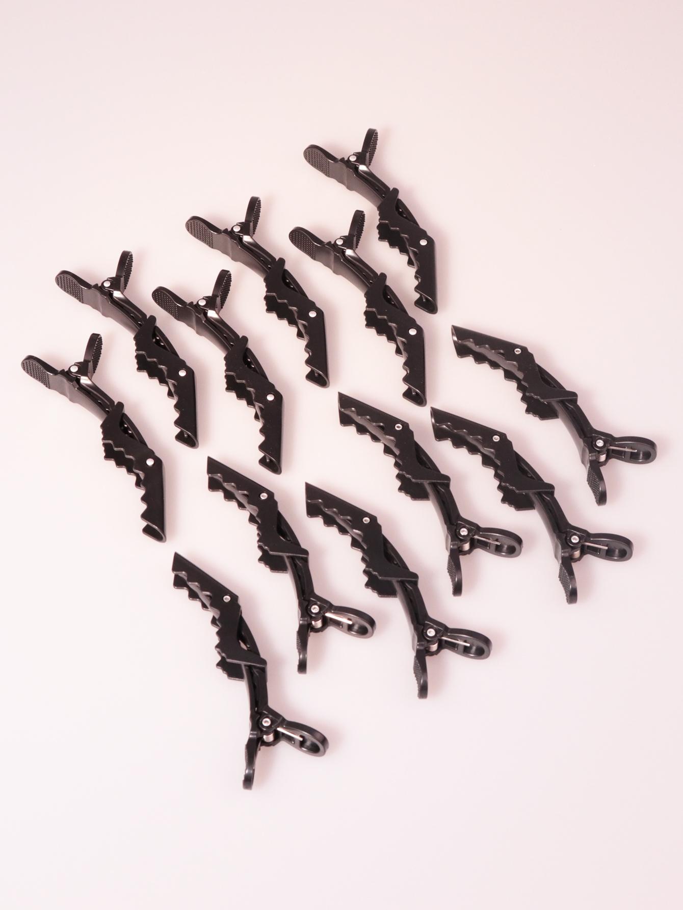 

12pcs crocodile shaped plastic hair clips professional crocodile shaped hairstyle hair clips Special for real hair wigs