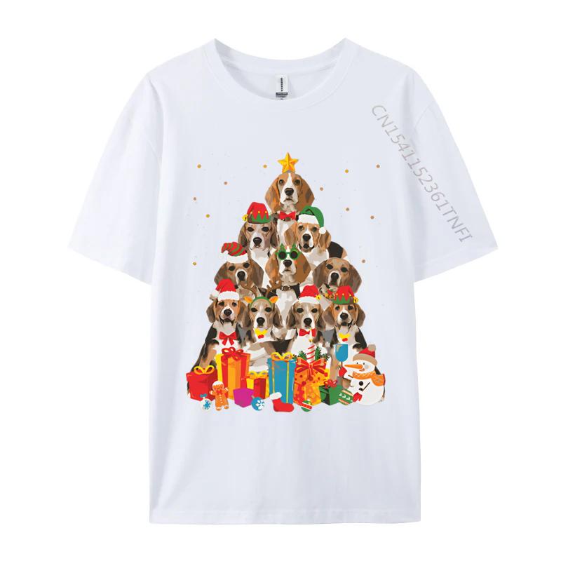 

100 Cotton T Shirt Beagle Dog Lover Matching Santa Christmas Tshirt Brand High Quality Mens Tee Shirts Black S