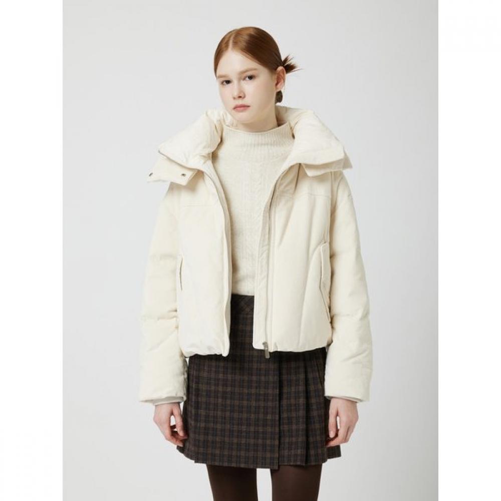 Cc Collect Velvet Hooded Short Goose Down C254psg804