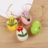 4/8ks Filcová pěnová velikonoční vajíčka s provázkem Košík Výplň Dětský dárek Veselé Velikonoce Domácí dekorace Malované Květinové Tečkované Vaječný strom Přívěsky