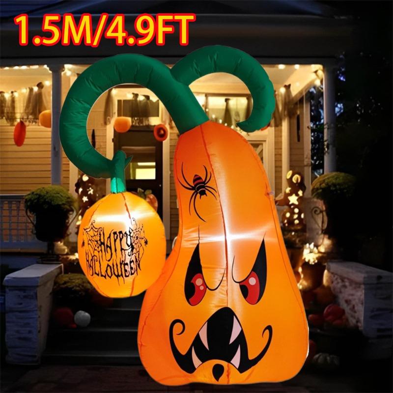 

Inflatable Toy Horror Pumpkin Halloween Inflatable Model Luminous Inflatable Model Halloween Atmosphere Decoration Model EU Plug