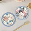 Rubber Flower Pattern Coasters With Antislip Water Absorption For Home Use