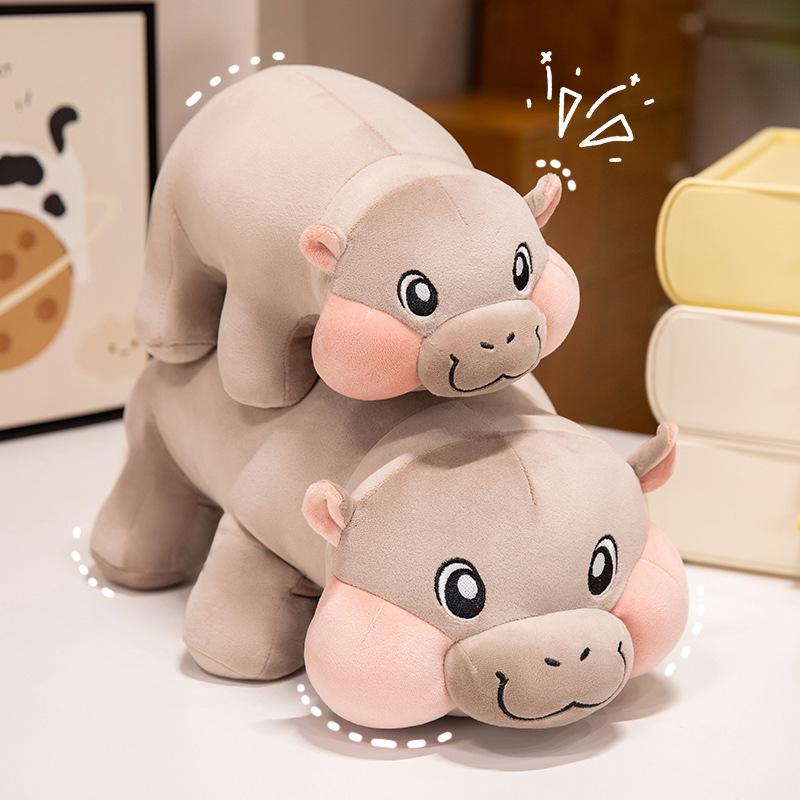 Cute Cute Hippo Throw Pillow Plush Toy Doll Small Hippo Doll Children Accompany Soothing Doll