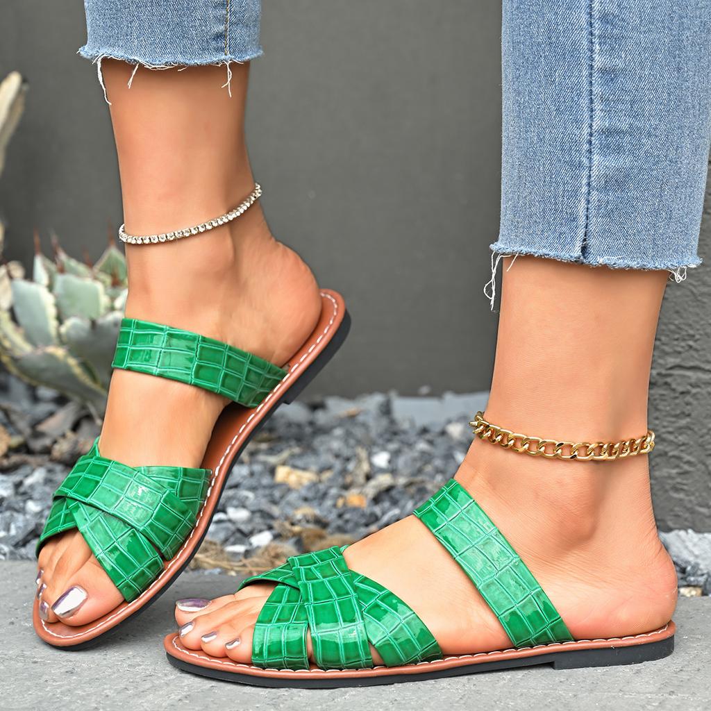 Fashion Women Slippers Summer New Fashion Sandals Open Toed Casual Flat Slippers Outdoor Lightweight Beach Shoes for Women Slides Women