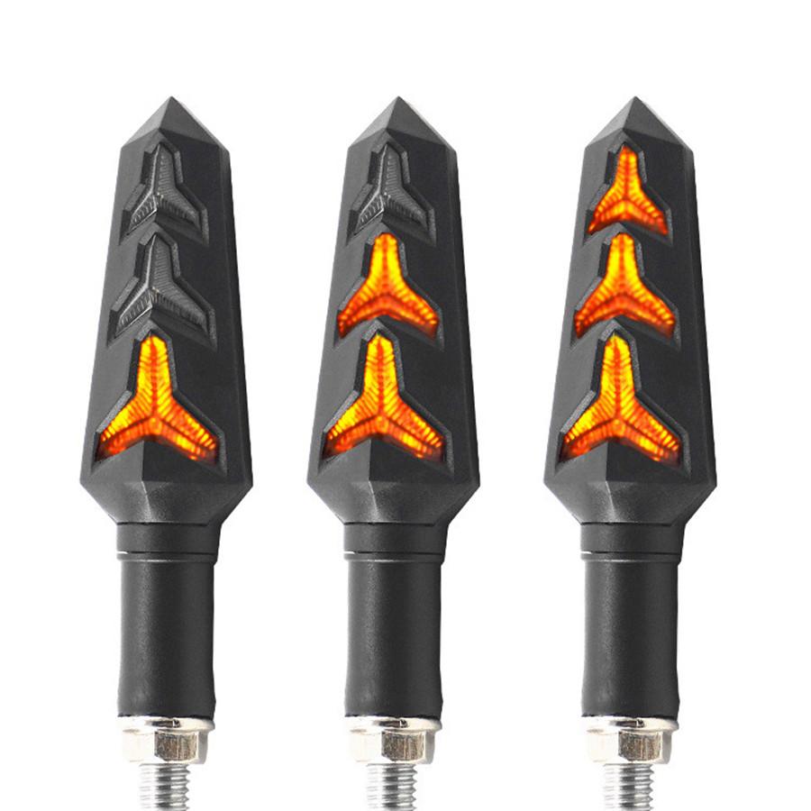 Flowing Motorcycle Motorbike Fish Bone Style Turn Signal Indicator Light