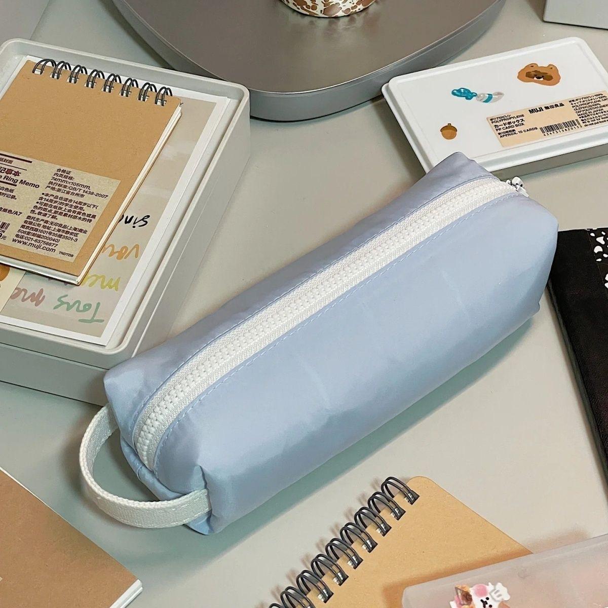 

Ins Japanese-style Cream Small Square Soft Pen Case, High Appearance Level Girls Stationery Bag, Student Stationery Box небесно-голубой