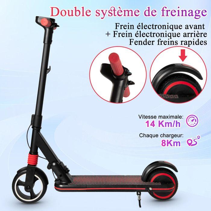Trottinette Electrique Enfant ELSCOOT S3 Pliable - Léger Ultra Portable - écran LCD - 130W - 8 km - Pour 6 à 12 ans- Noir