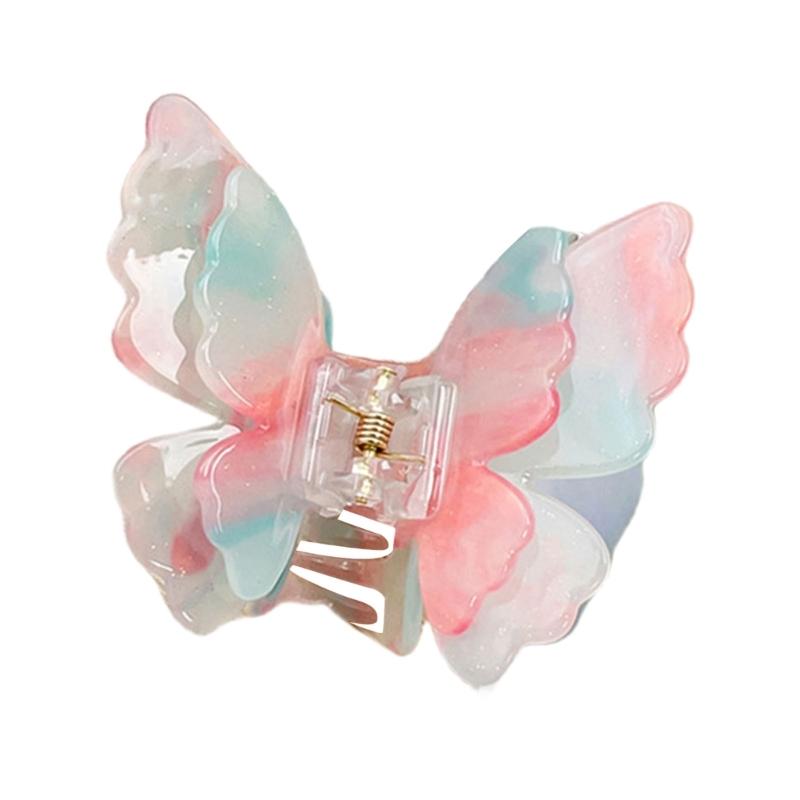 Sophisticated Double Layer Butterfly Hair Clip Claw for Women Modern Hair Styling Tool Complements Various Hairstyles