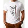 Herren Roller und Italienische Flagge T-Shirt - Minimalistisches Schwarzes Rundhals Freizeit-T-Shirt Mit Rollerfahrer-Kunst Vorne, Lockere Passform Kurzarm, Atmungsaktiv