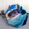 Elsa,Frozen Themed folding umbrella, the best choice for gift giving, 8 ribs, casual, durable, lightweight and portable travel umbrella, sui
