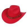 Women Men Western Cowboy Hat, Wide Curved Brim Felt Cowgirl Hat, Vintage Jazz Riding Hat, Removable Hat Belt, Head Circumference 56‑58cm