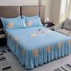 3pcs Twin Tree Pattern Extra Thick Non-Slip Bed Skirt Set with 1 Bed Skirt + 2 Pillowcases (Pillow Inserts Not Included)