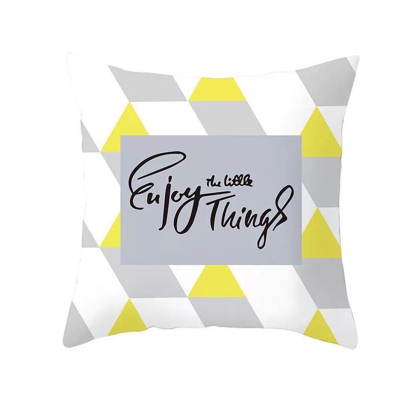 Nordic Yellow Geometric Pillowcase Home Sofa Pillow Cushion Cover