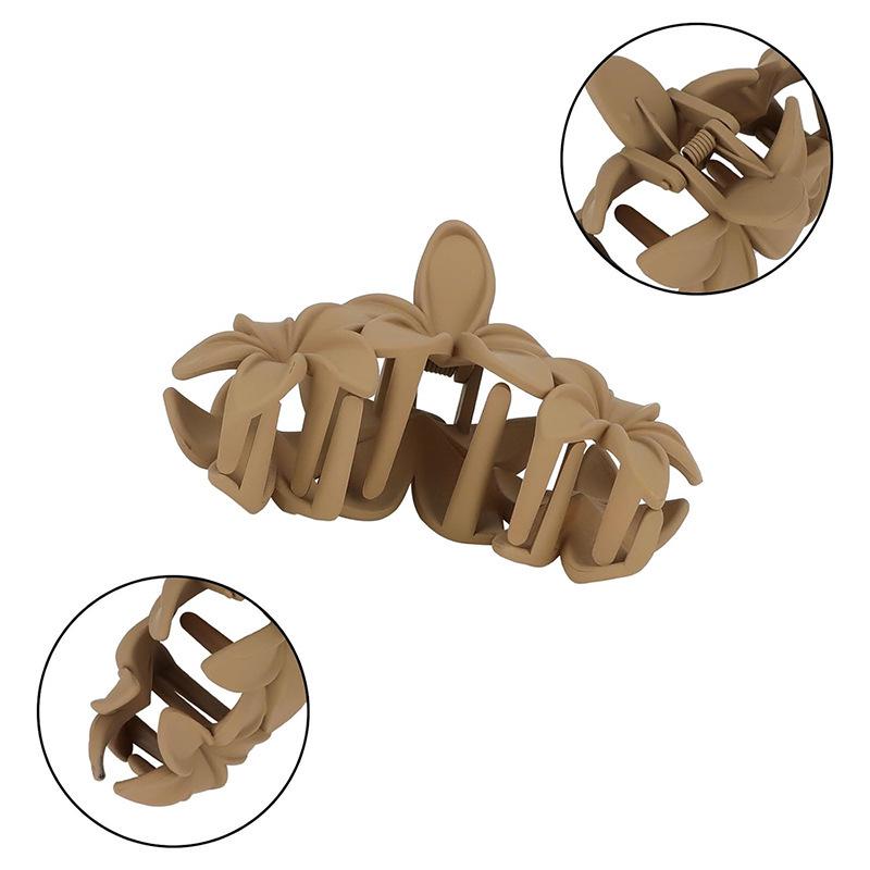 Vintage European & American Floral Hair Clips for Women - Retro Frosted Shark and Grab Clip Hair Accessories