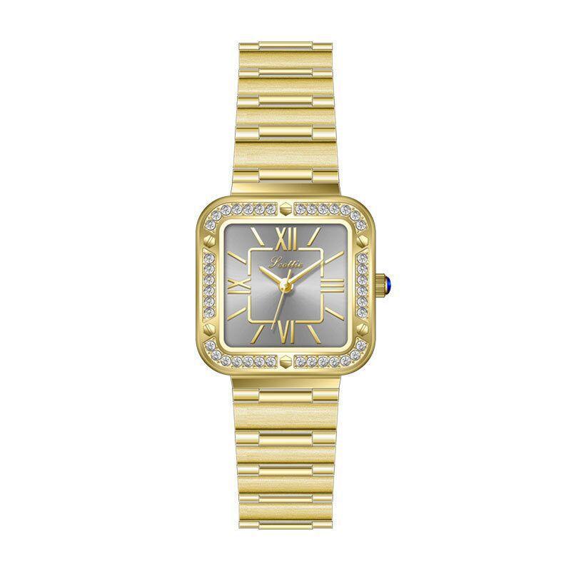 9658B Gold Watch Women S Steel Belt Square Women S Watch Xiaohongshu