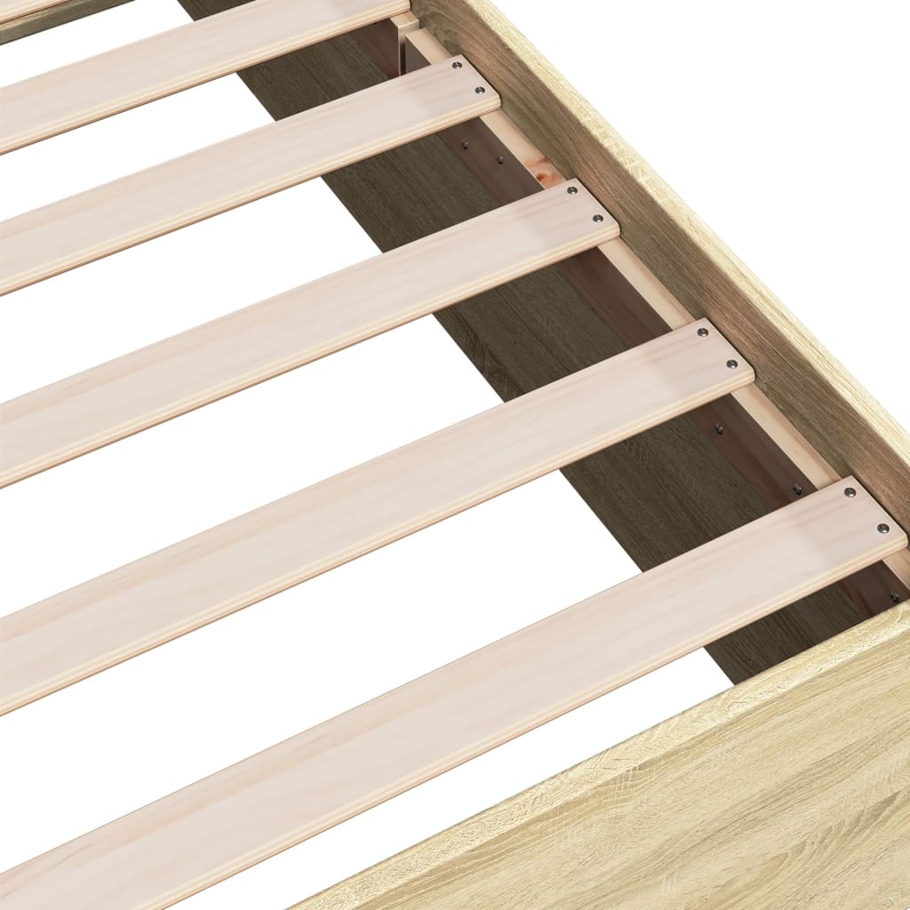 Bed Frame without Mattress Sonoma Oak 75 x 190 cm Wood Based Panel